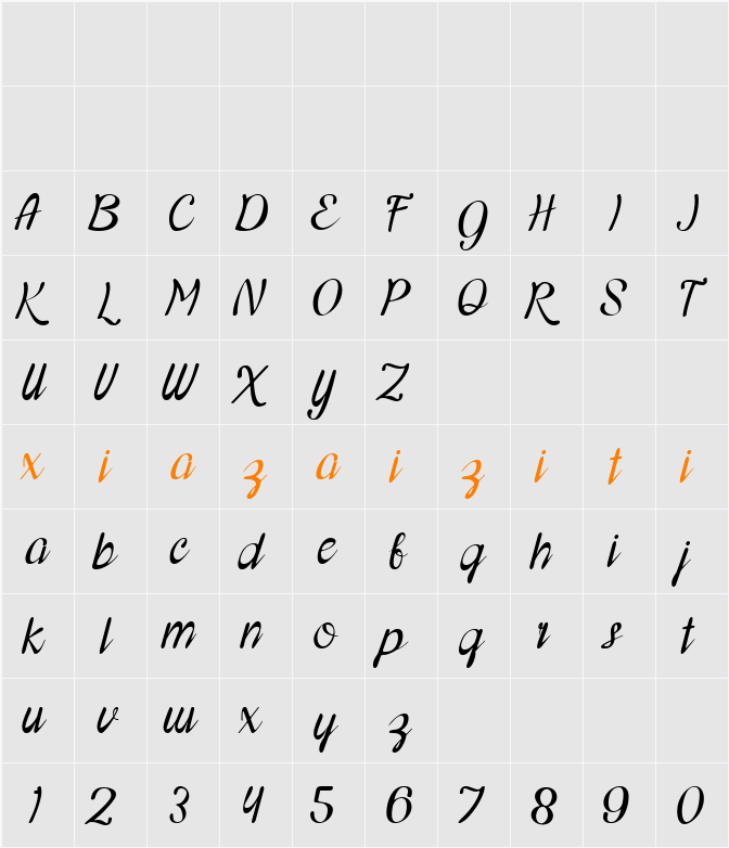 Cheltine 字符映射表