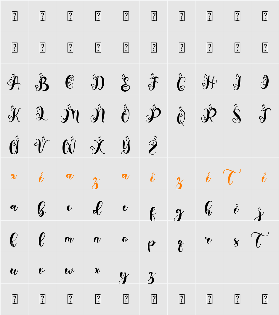 Charlotte Melody 字符映射表
