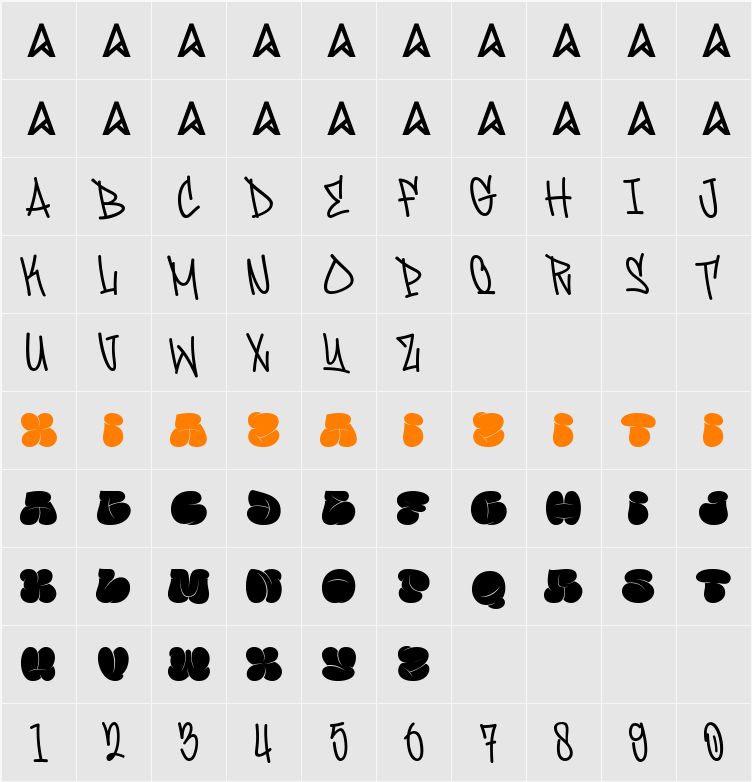 Famous Bomber 字符映射表