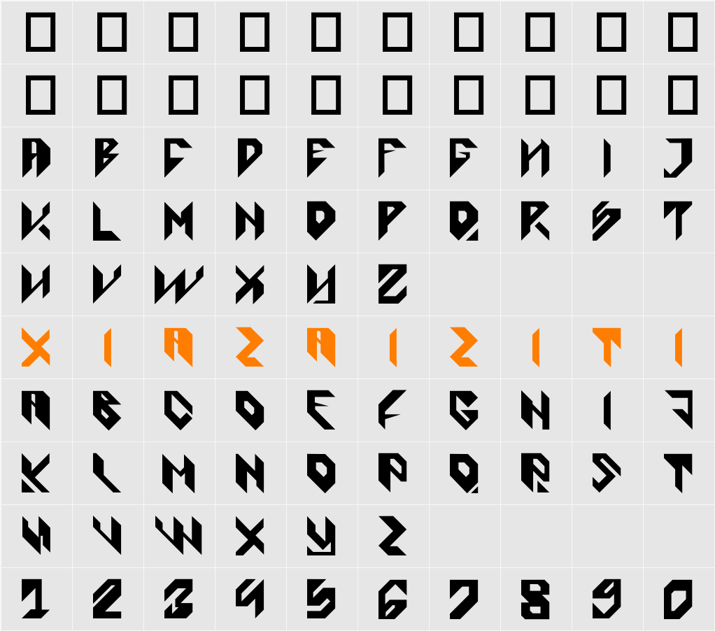 Cybestpunk 字符映射表