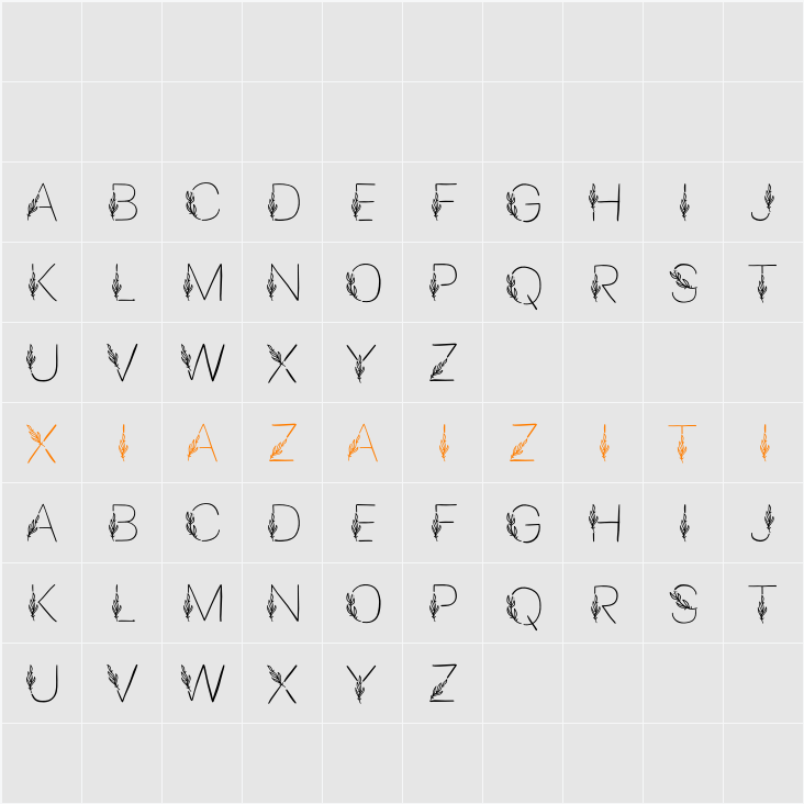 Flowerline 字符映射表