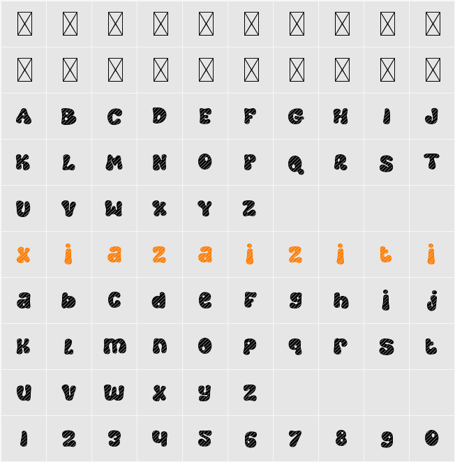 Cold Snowflake Nine 字符映射表