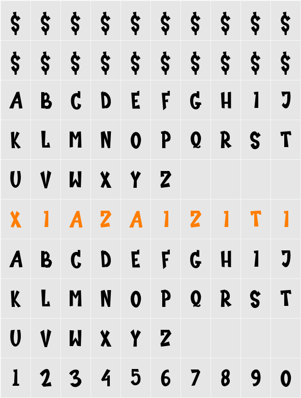 Curious Sugar 字符映射表