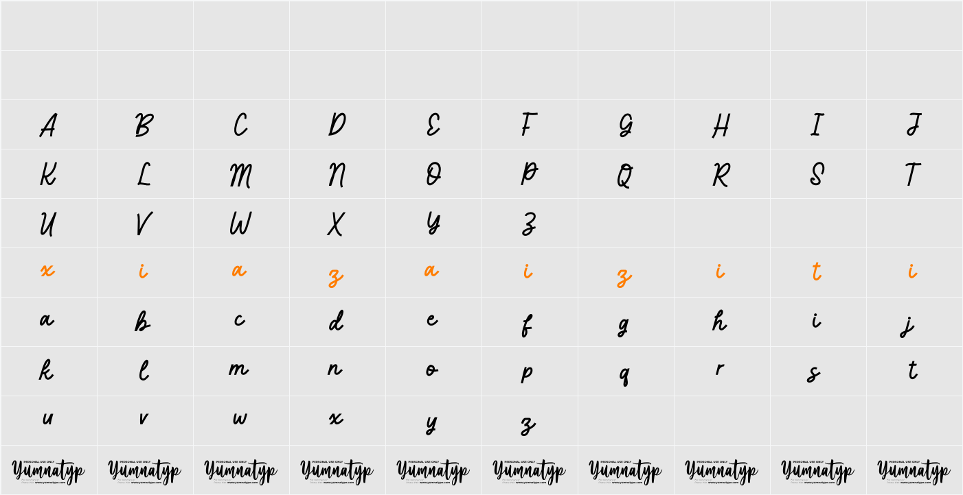 Calditta Personal Use 字符映射表