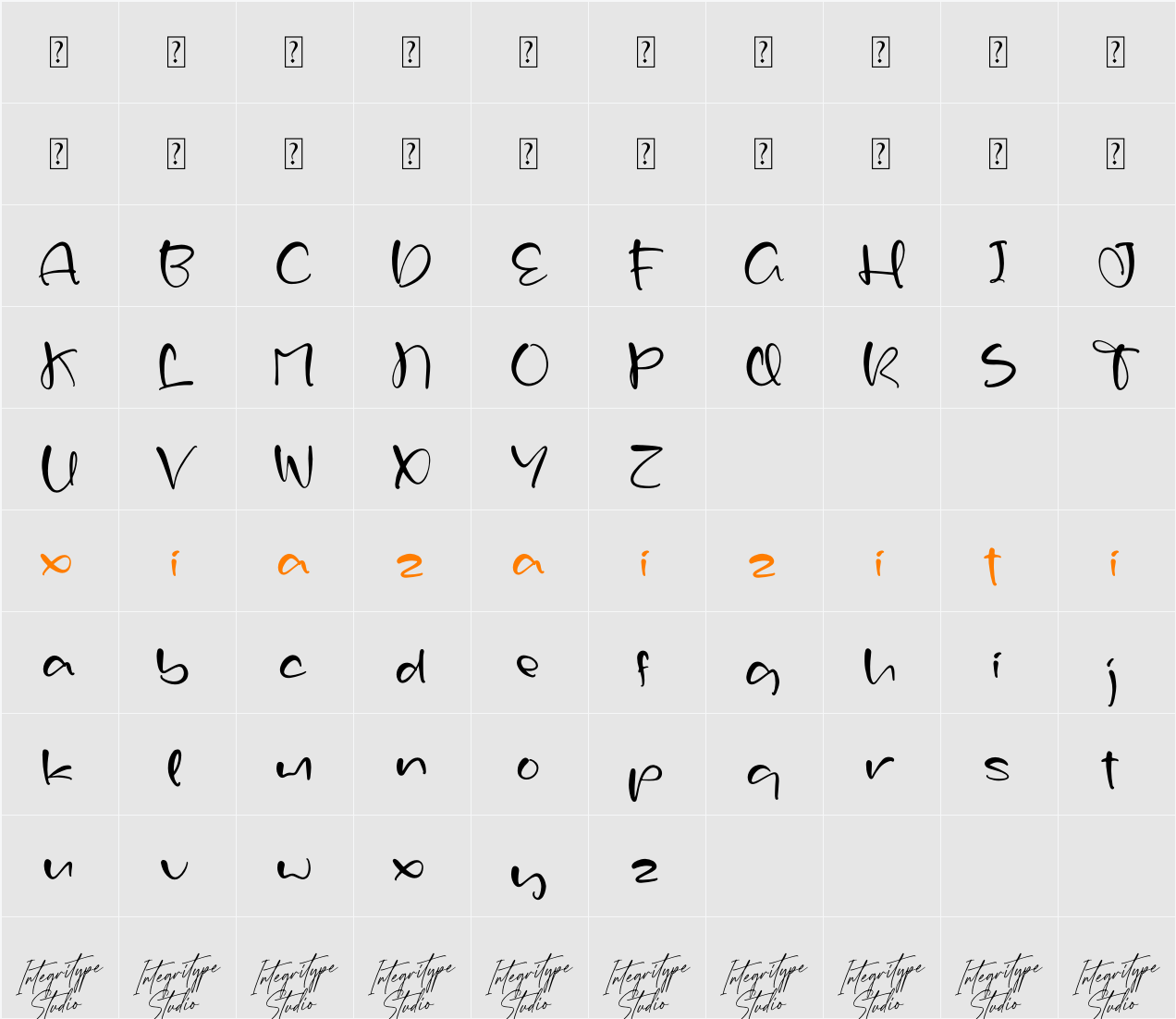 Felixstar DEMO VERSION 字符映射表