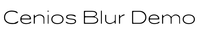 Cenios Blur Demo