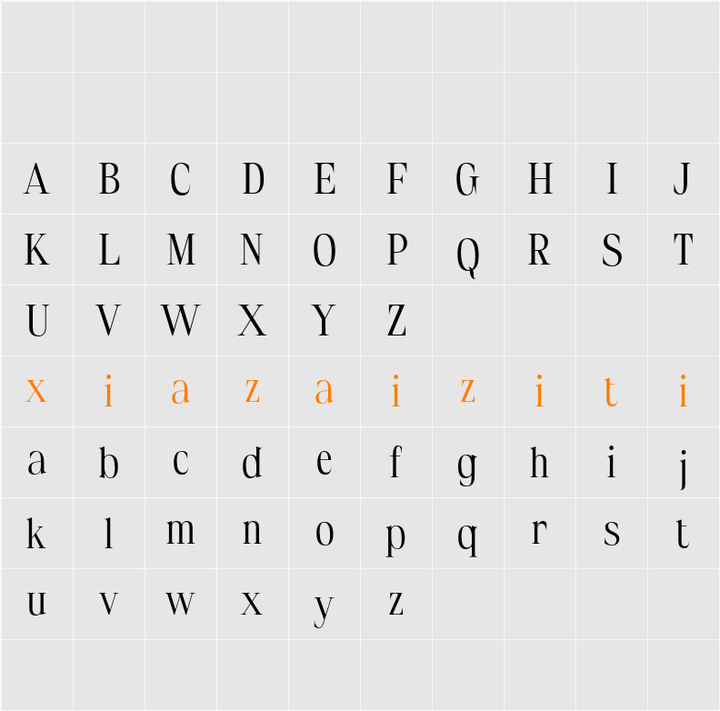Dincy Demo 字符映射表