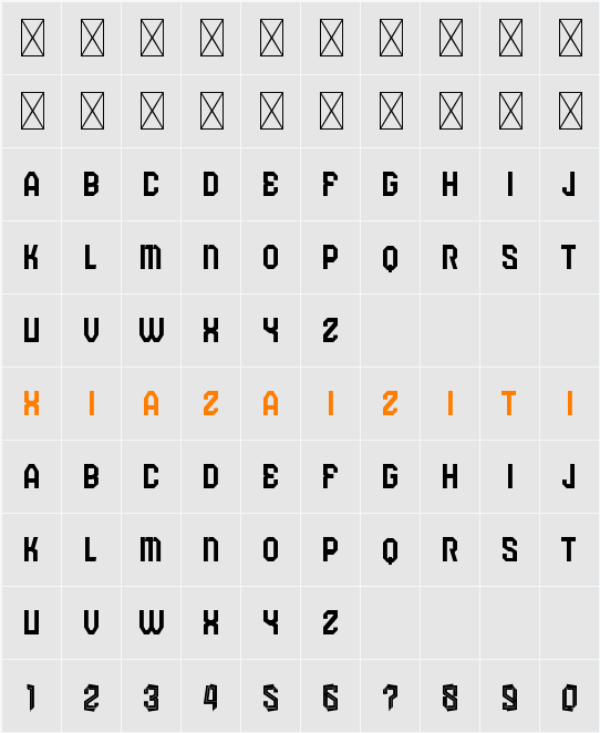 Galacticos Free Personal Used 字符映射表