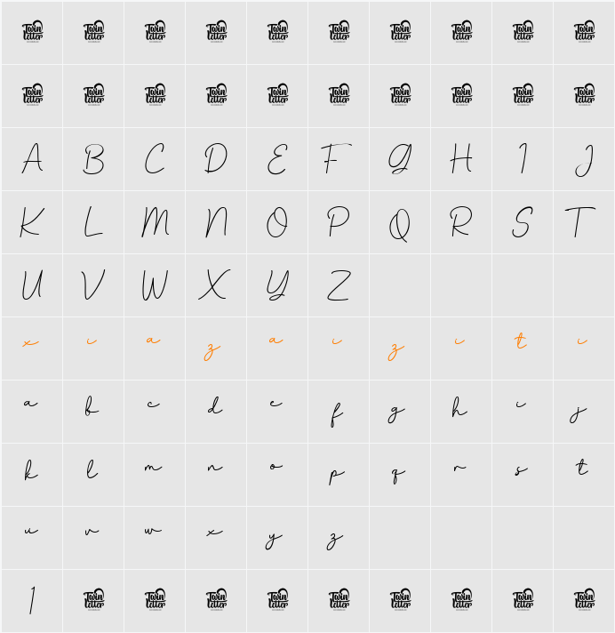 Gage Paraniy Trial 字符映射表