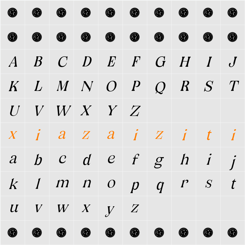 CF Oliviera Demo Ita 字符映射表