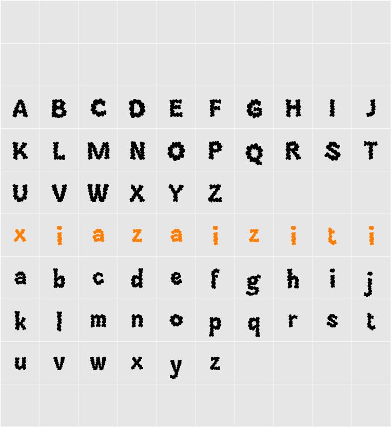 Clodice Rough Demo 字符映射表