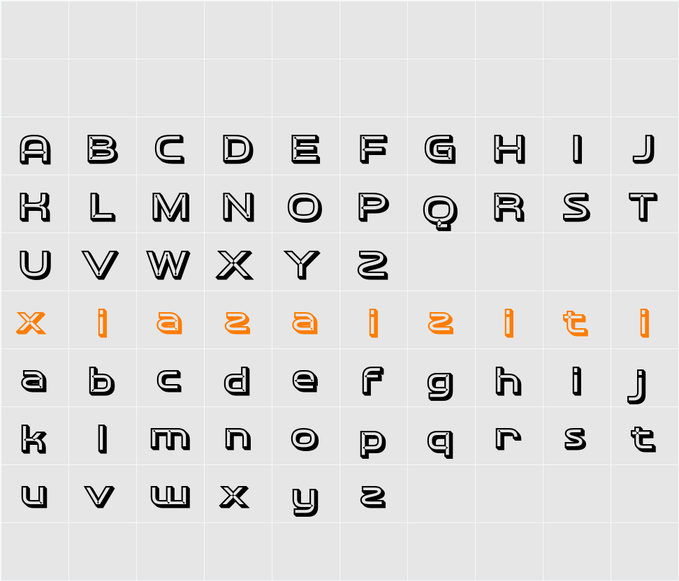 CS Bosley 3D Demo rudeRight 字符映射表