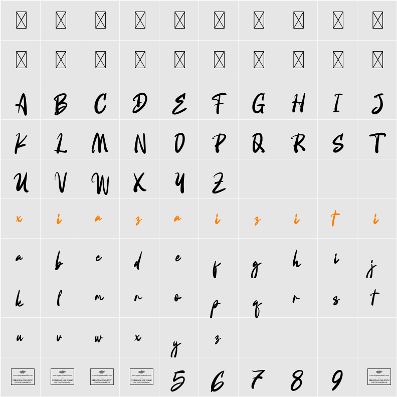 Constantine Free 字符映射表