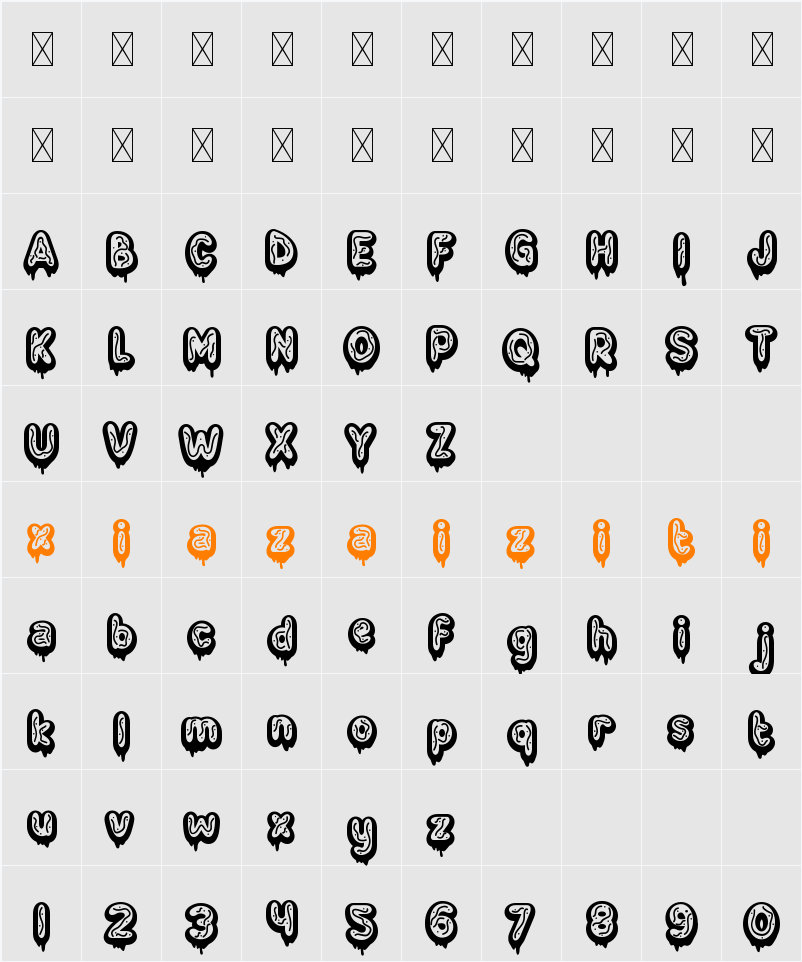 Cake Couture Seven 字符映射表