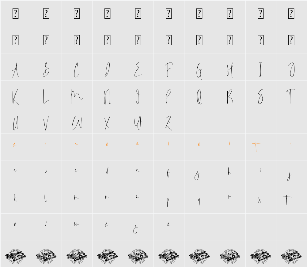 Foresta Heights DEMO VERSION 字符映射表
