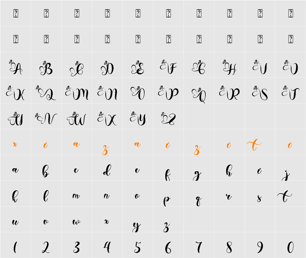 Christmas Betterlove 字符映射表