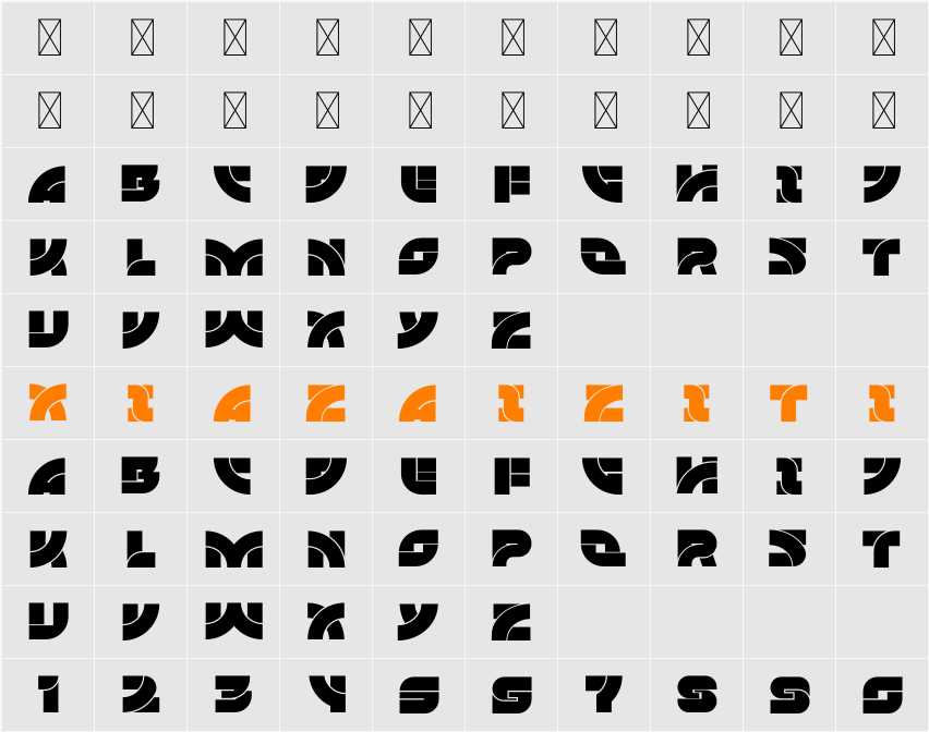 Galaxia Personal Used 字符映射表