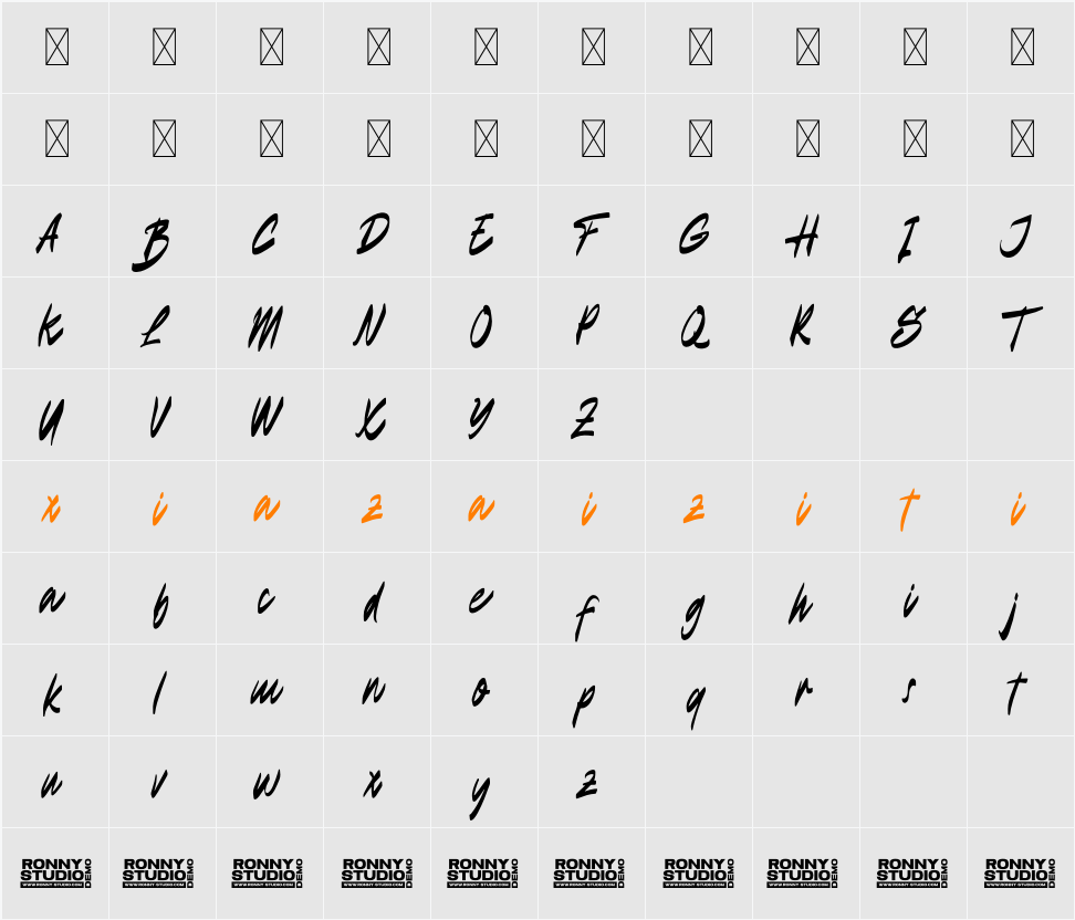 Darelle Collins DEMO 字符映射表
