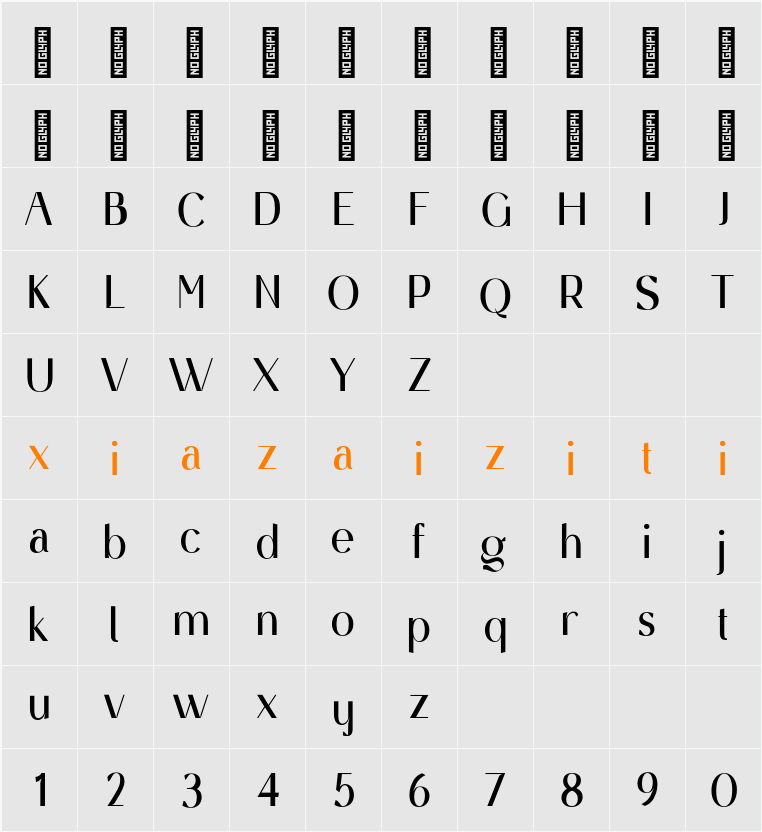 Cendranis Personal Use 字符映射表