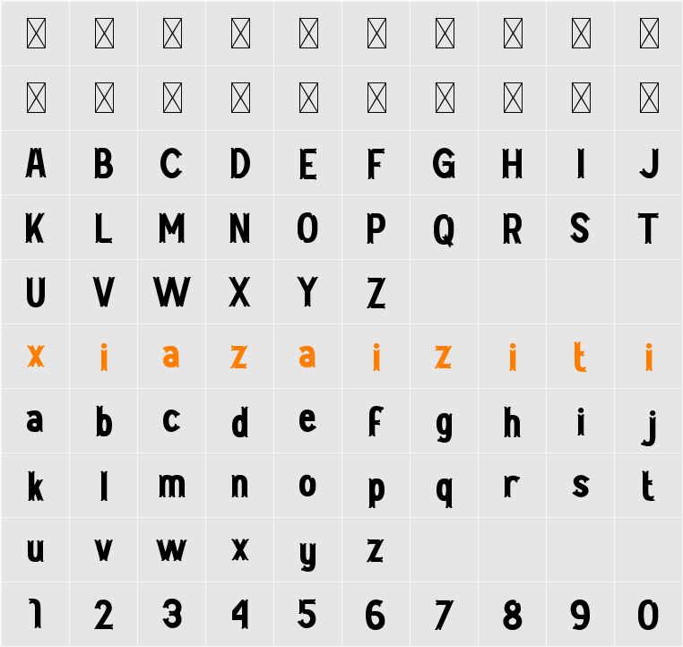 Burgs Display 字符映射表
