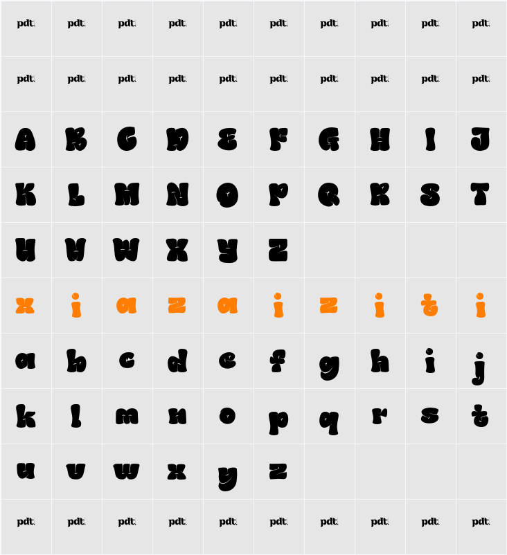 BRONG GEDUNYtrial 字符映射表