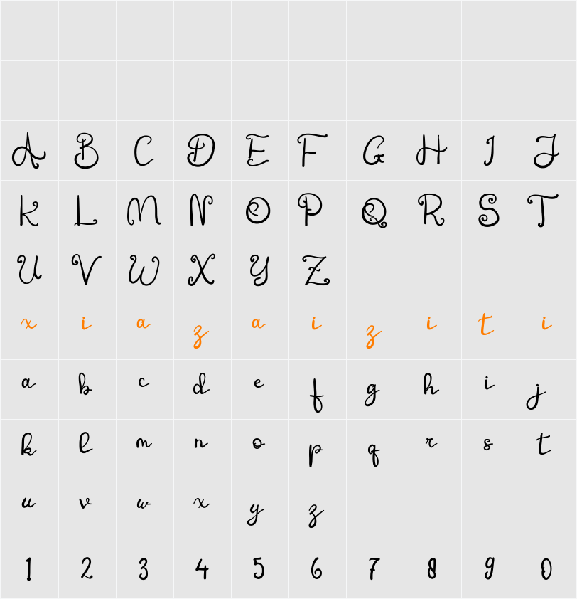 Gantengin Boy 字符映射表