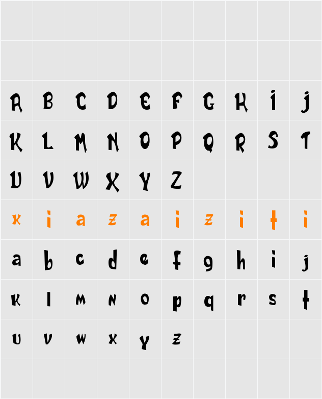 DAILY BOLD demo 字符映射表