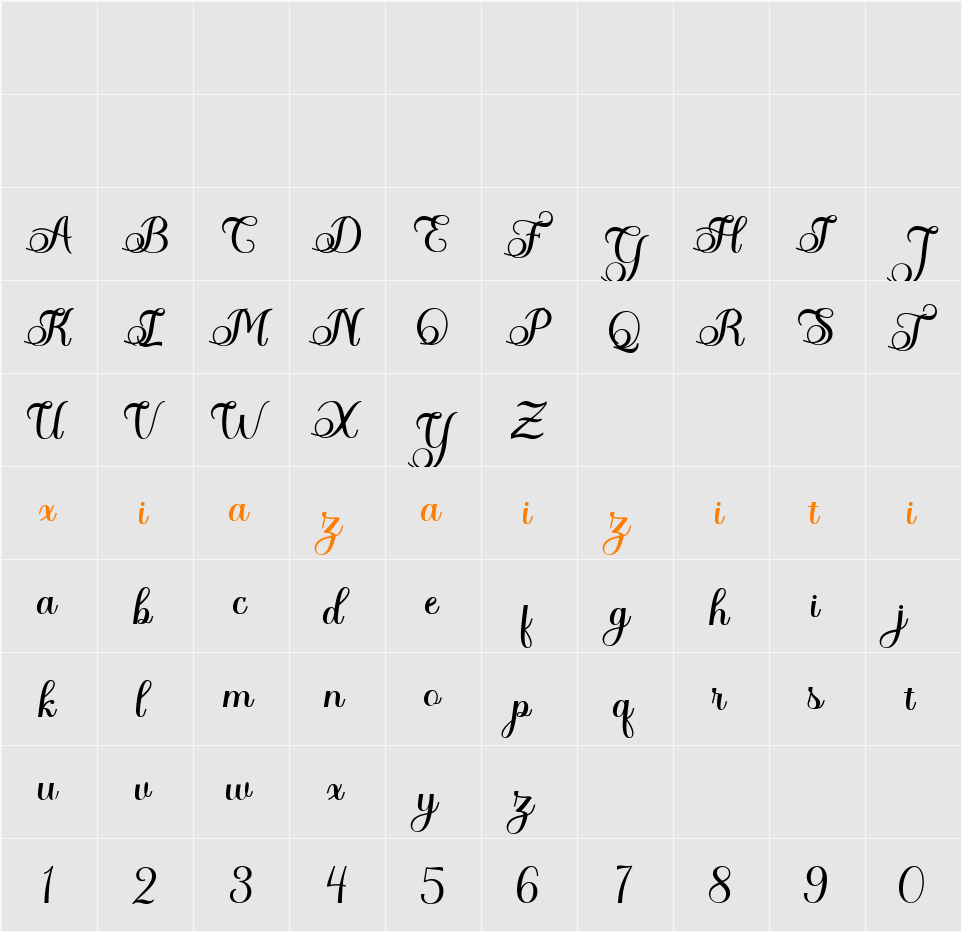 Gabryel 字符映射表