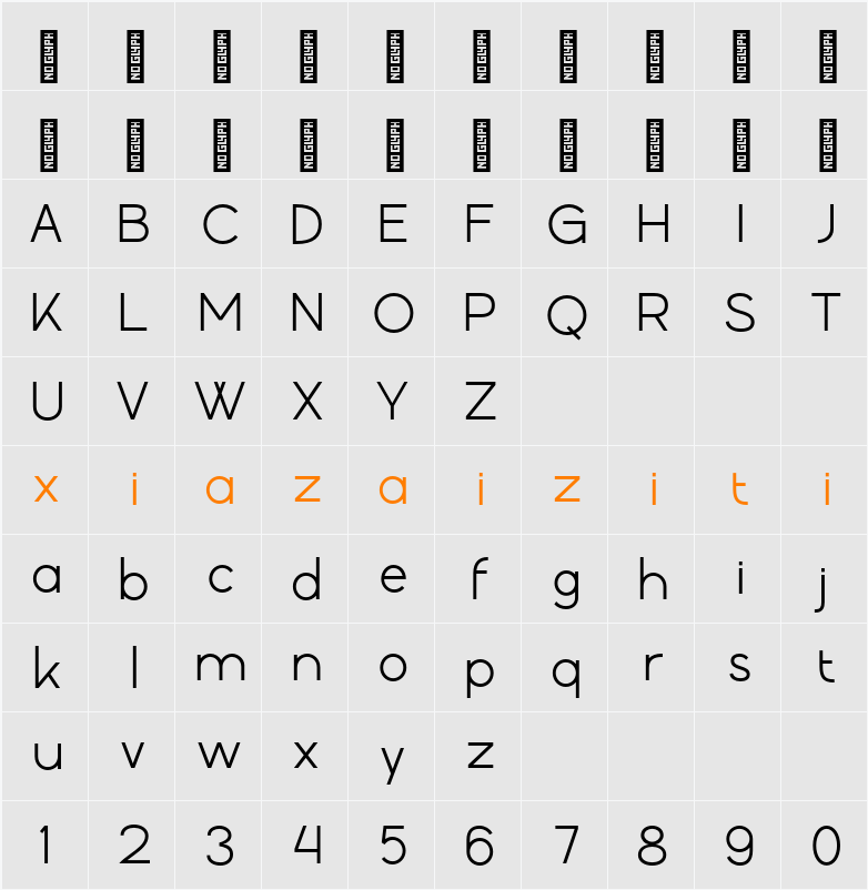 Gatte Modern Medium 字符映射表