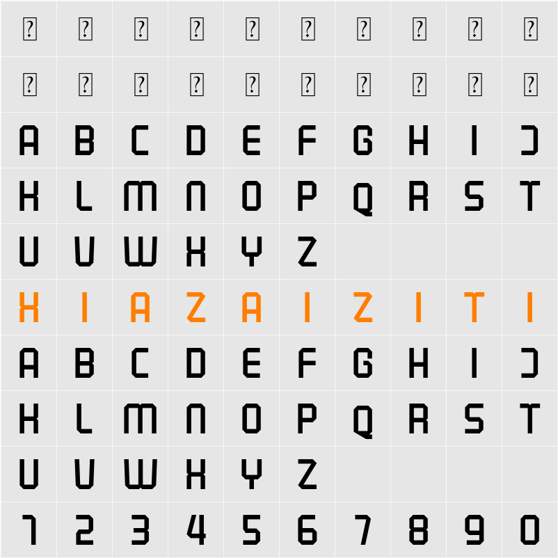 Georgia 1926 Black 字符映射表