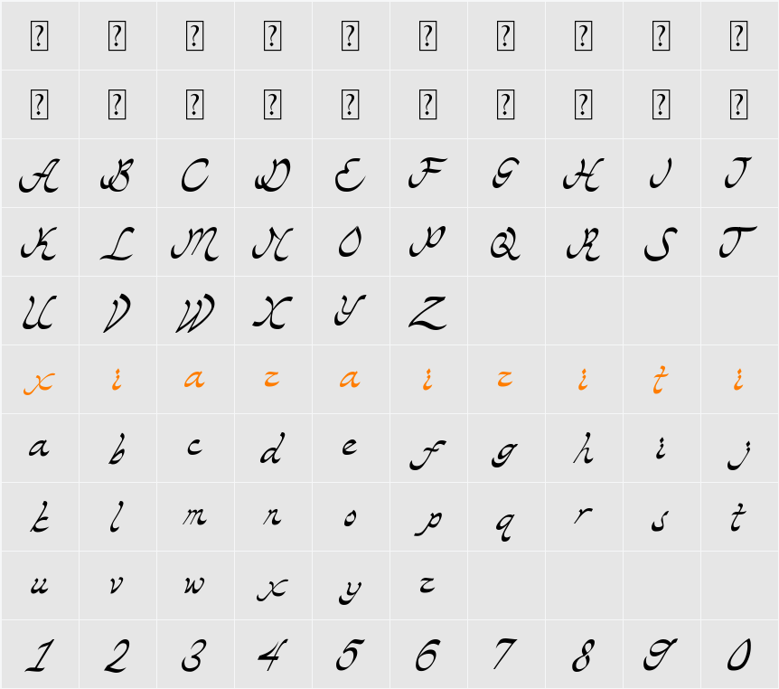 Casuallity 字符映射表