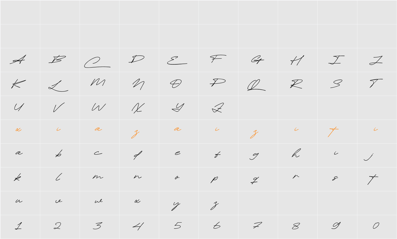 Callheart 字符映射表