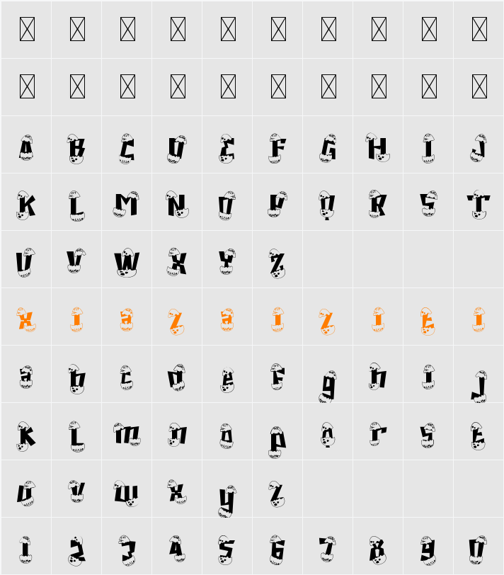 Carnotaurus One 字符映射表