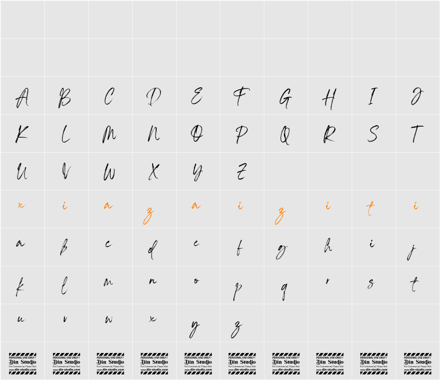Casualista Personal Use 字符映射表
