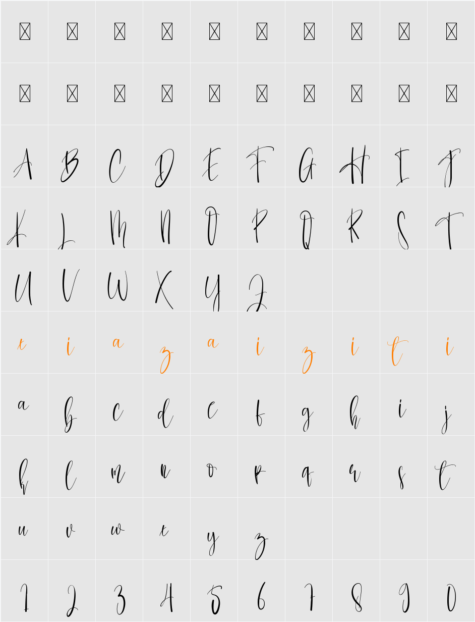 Christmas Family 字符映射表