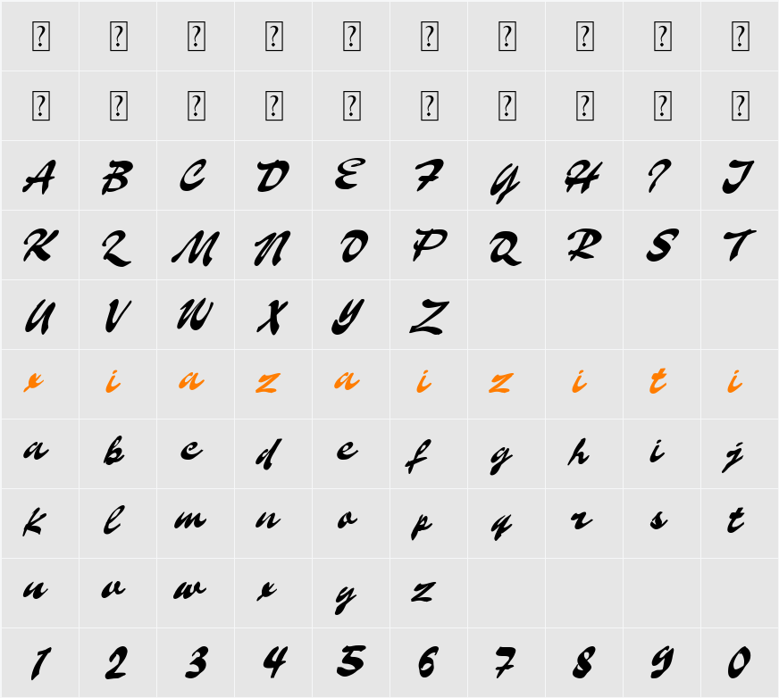 Cityland 字符映射表