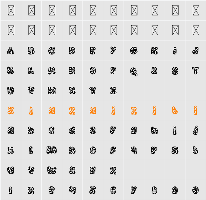 Cold Snowflake Ten 字符映射表
