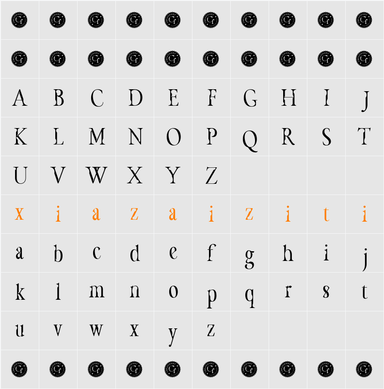 CF Havarti Demo 字符映射表