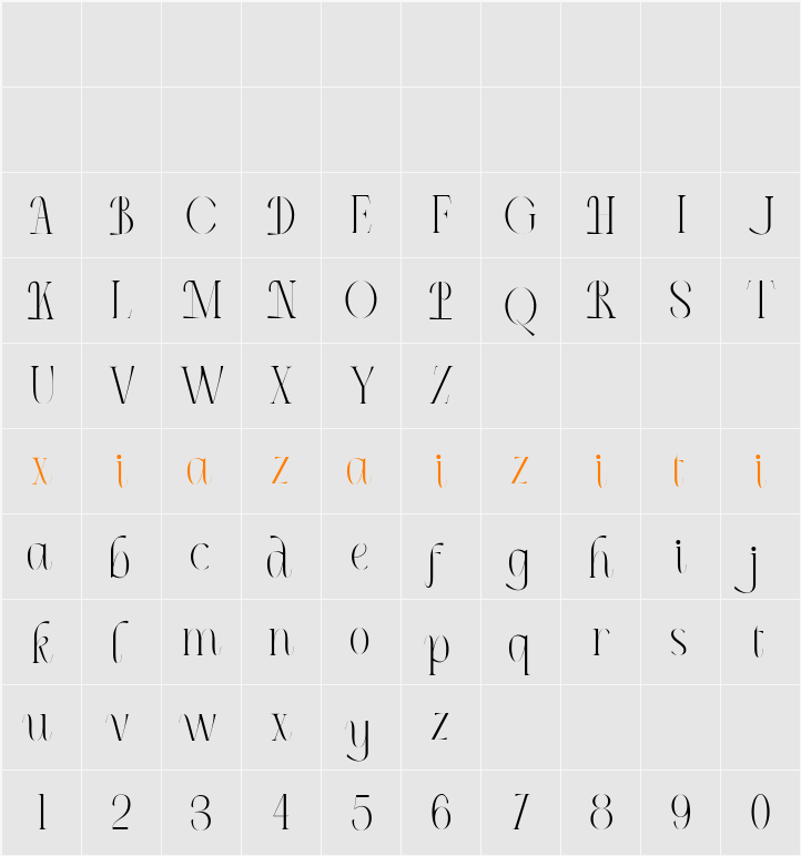 Capigrella DEMO 字符映射表