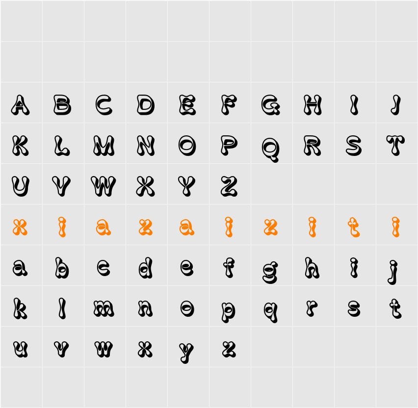 Gadion 3D Demo rudeRight 字符映射表