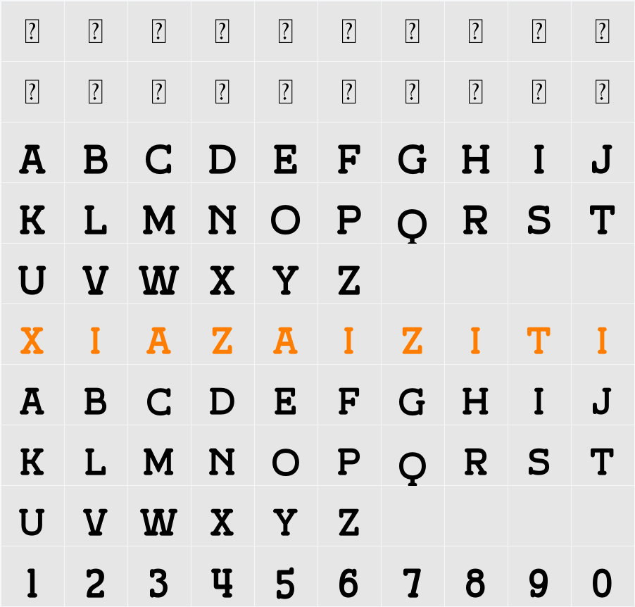 Broken Ranch 字符映射表