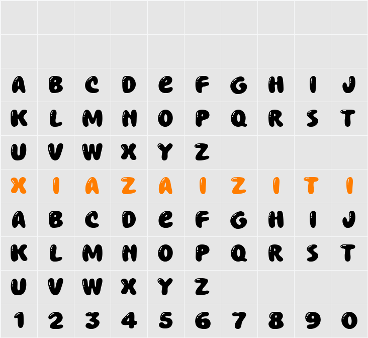 Chewy Bubble 字符映射表