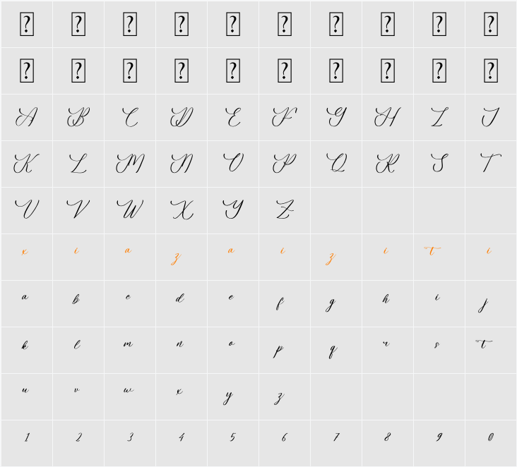 Fellyttsia 字符映射表