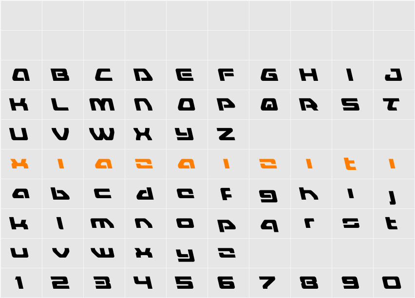 Furian Leftalic 字符映射表