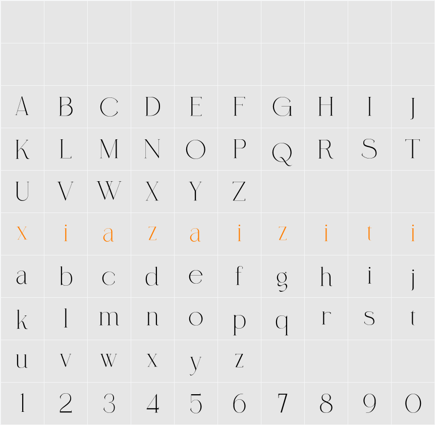 Coefficient DEMO 字符映射表