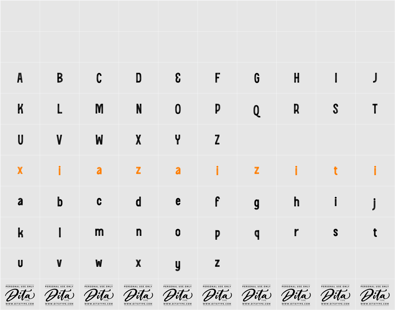 Extolled Personal Use 字符映射表