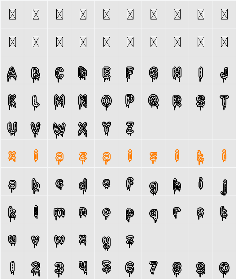 Cake Couture Six 字符映射表