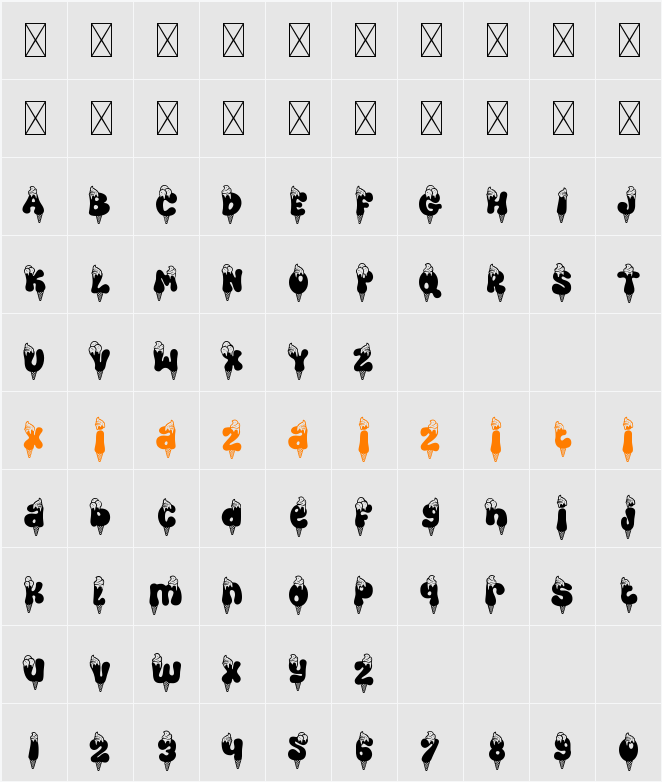 Cold Snowflake Six 字符映射表
