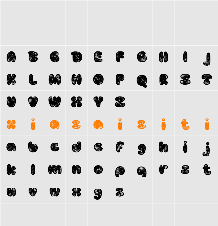Busky Vintage Demo Stamp 字符映射表