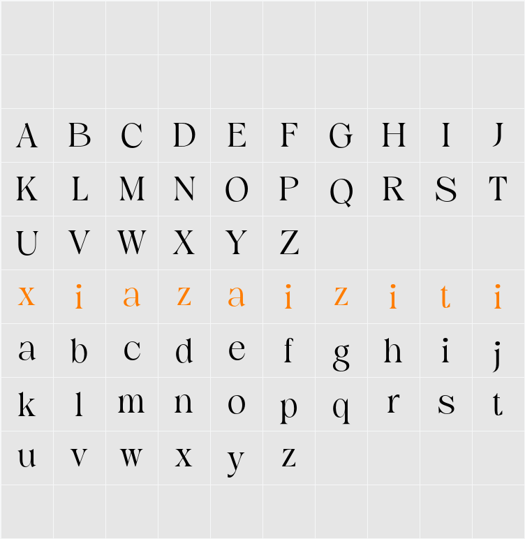 Dalbine Demo 字符映射表